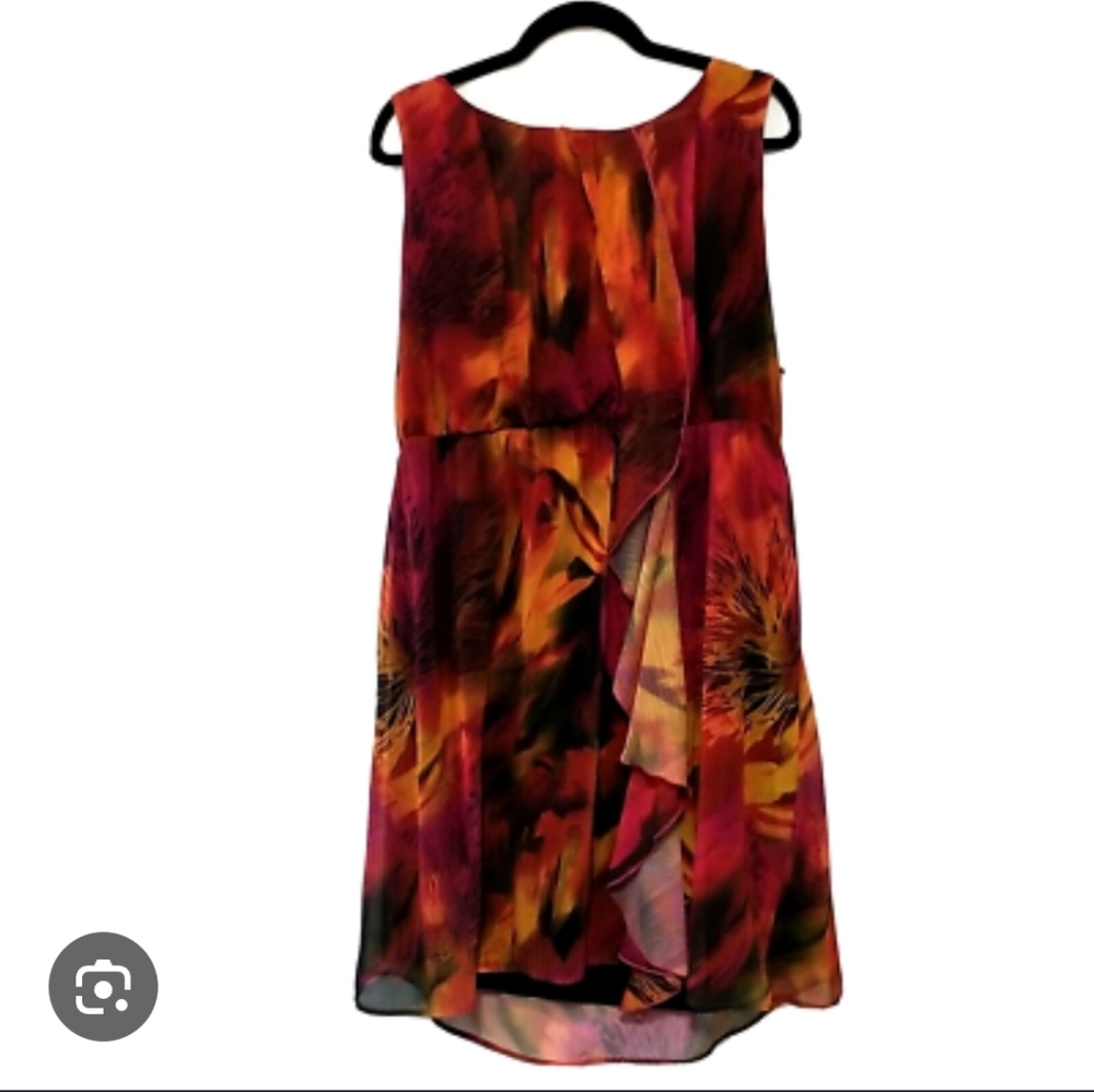 Fashion Bug Red Floral Sleeveless Midi Dress